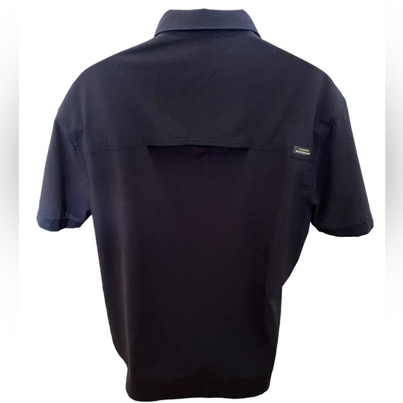 QUIKSILVER Navy Blue Mesh Short Sleeve Collared Shirt w/ Vent Men XL - Picture 4 of 9